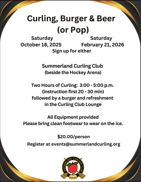 Curling Burger Beer event poster